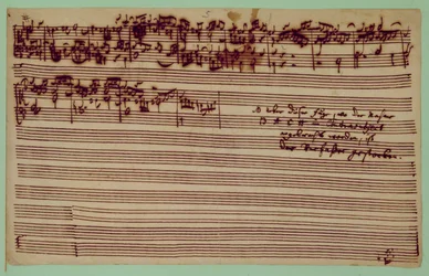 Letzte Seite von Die Kunst der Fuge, 1740er Jahre
